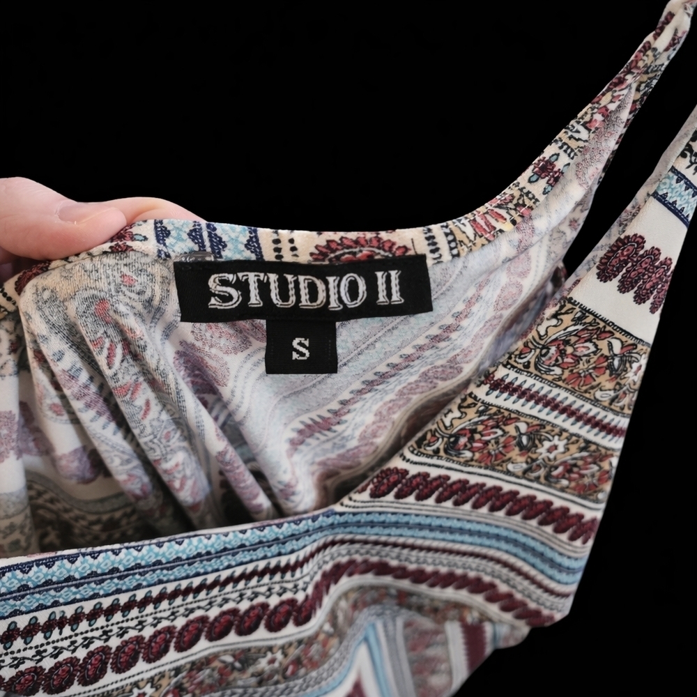 Boho Festival Striped Mini Dress | Studio II | S - Picture 2 of 3